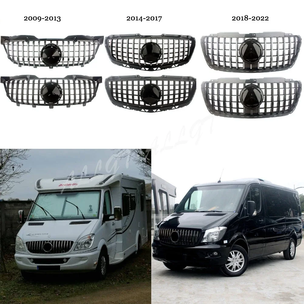 Front Racing Facelift Grilles Upper Bumper Grill For Mercedes-Benz Sprinter 2009 2010 2011 2012 2013 2014-2017 2018-2022