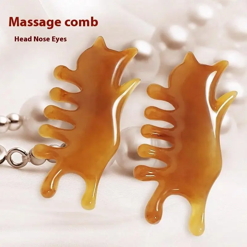 

3 In 1 Resin Facial Lifting Meridian Comb Massager For Eyes Nose Ear Neck Promote Blood Circulation Trigger Point Gua Sha Board