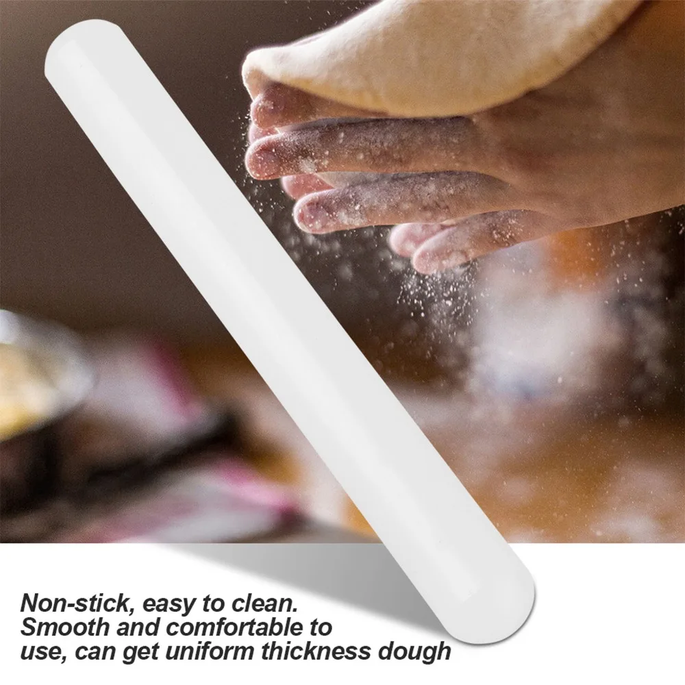 Versatile Nylon Material Fondant Rolling Pin Non Stick Coating Crushing Rod Pastry Roller White Solid Clay Roller DIY Craft