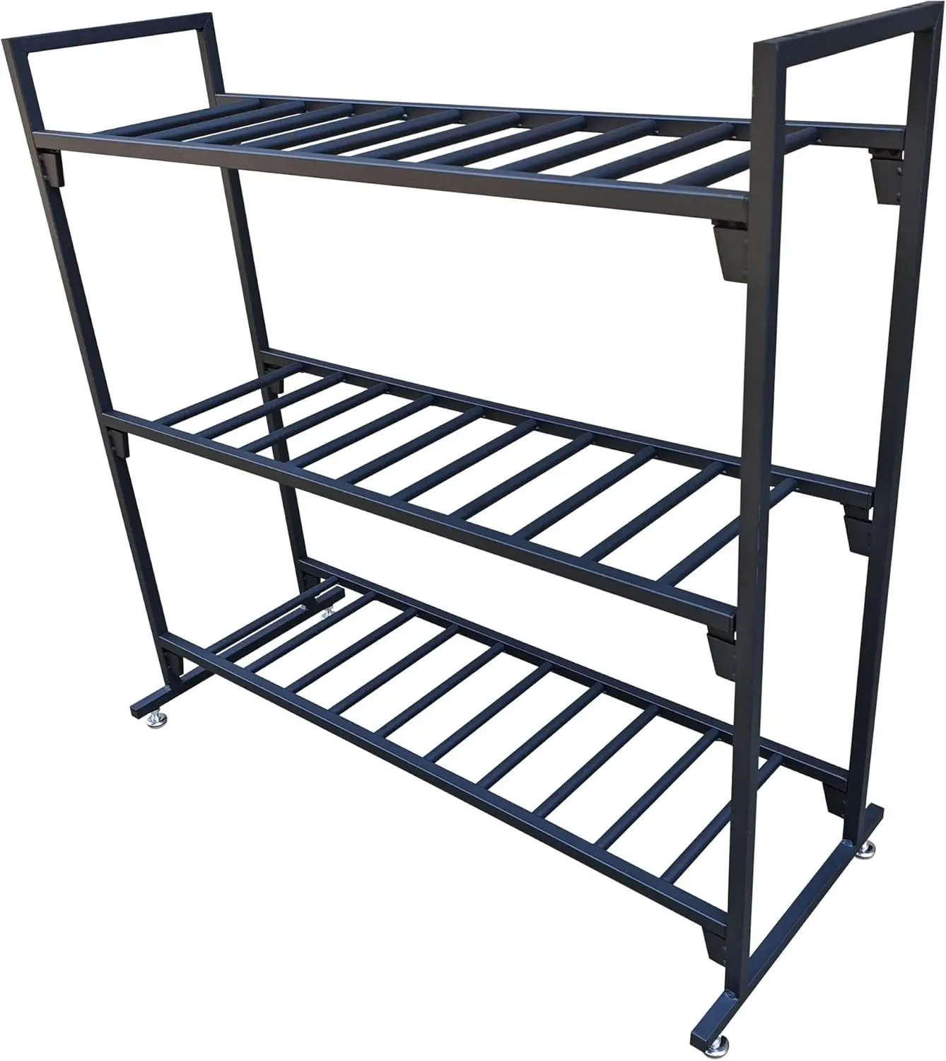 Black Battery Rack Stands Insanely Strong Storage Rack Holds 12 Batteries & Supports 300 Pounds Per Shelf No Tools Required -