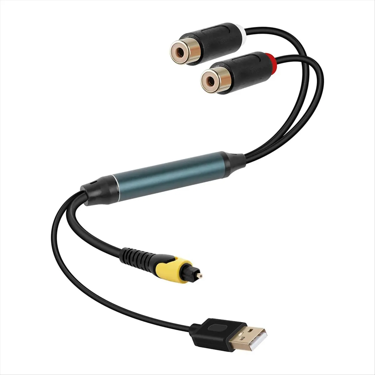 A10I Digital Fiber to Female Cable with USB Power Cable for TV, Set-Top Box, DVD Blu-Ray and Other Equipment