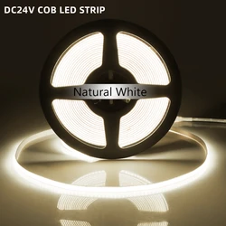 10m/5m/1m High Brightness COB LED Light Strips 24V DC 320LEDs/M Flexible FCOB LED Tape Ribbon Linear Dimmable For Room Wall Deco