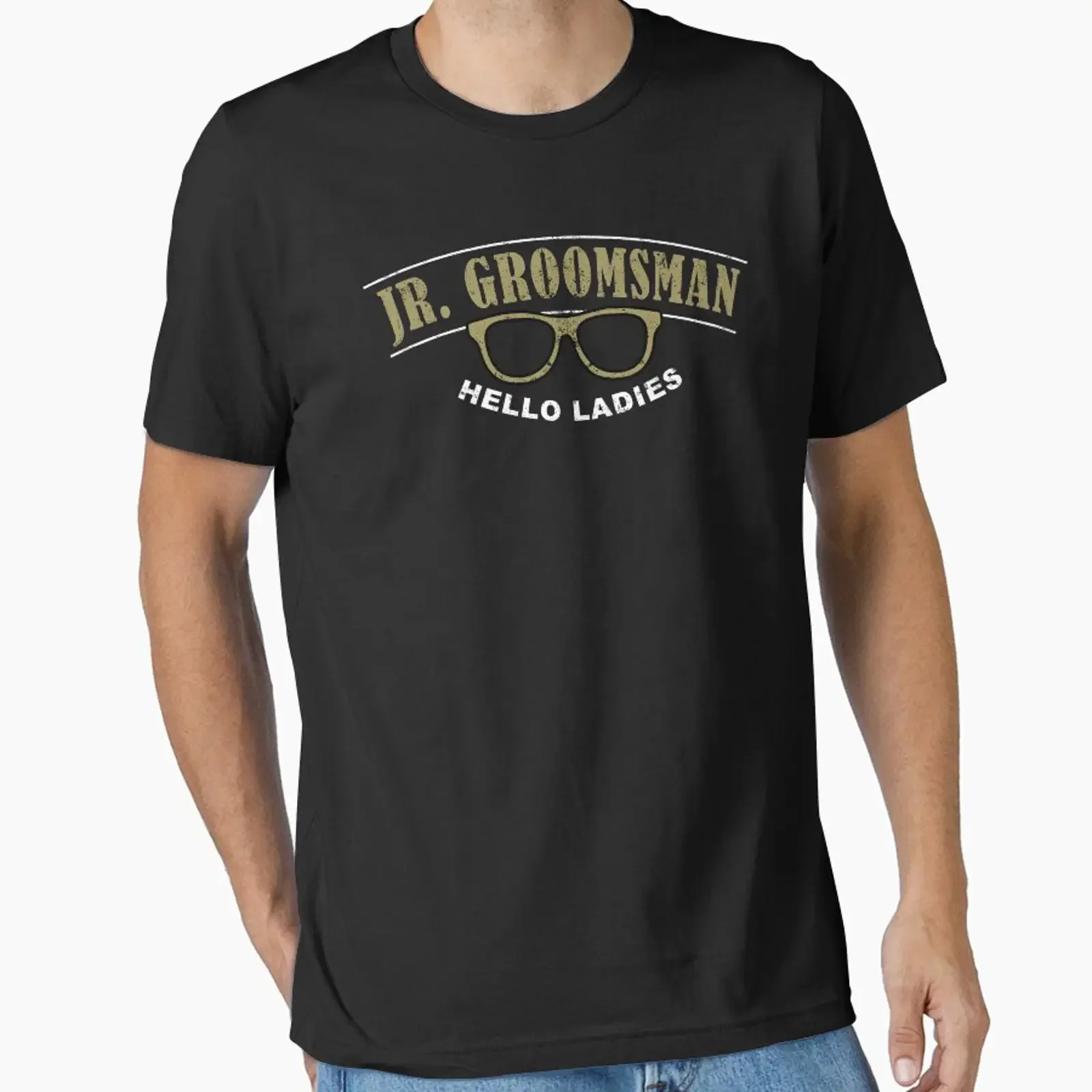 Jr Groomsman Hello Ladies Essential T Shirt vintage Washed Stylish Stretched Unisex fashion Top For Everyday Wear Casual