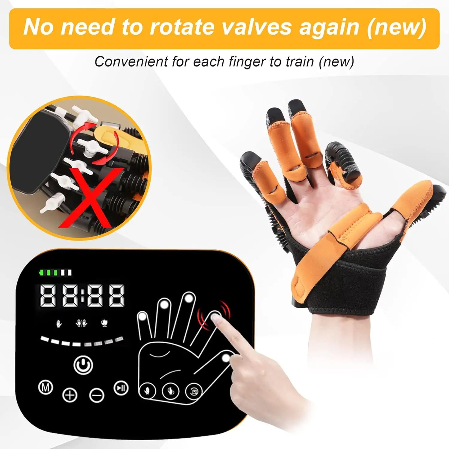 Upgraded Rehabilitation Robotic Gloves for Hempiplegia Stroke Paralysis Arthriti Patient Physical Reabilitech, Finger and Ha