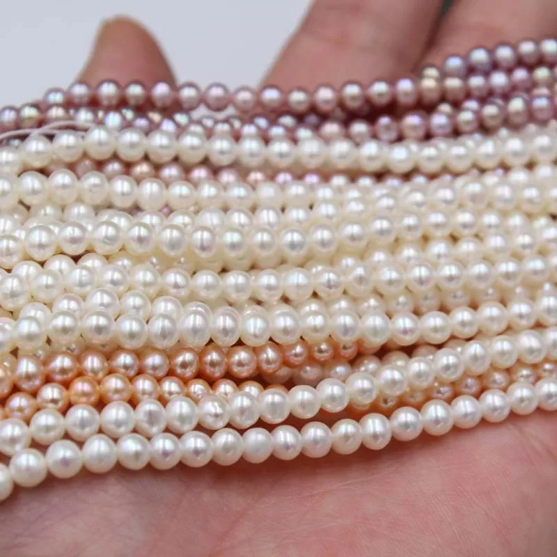 4-4.5mm Elegant Nearround Pearl Beads High Quality DIY Jewelry Pearl Beads 100% Natural Freshwater Pearls Beads for Necklace