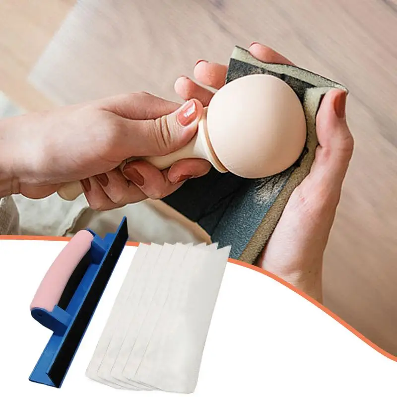 Sanding Tools Self-Adhesive Handheld Detail Sander Handheld Gadget With 50 Sheets Sandpaper Set For Beginners Crafting Art Work