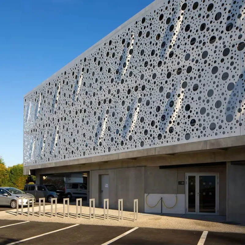 Curtain Wall Cladding Metal Aluminum Perforated Panels Aluminium Facade Residential Building Exterior Decoration Material image 5