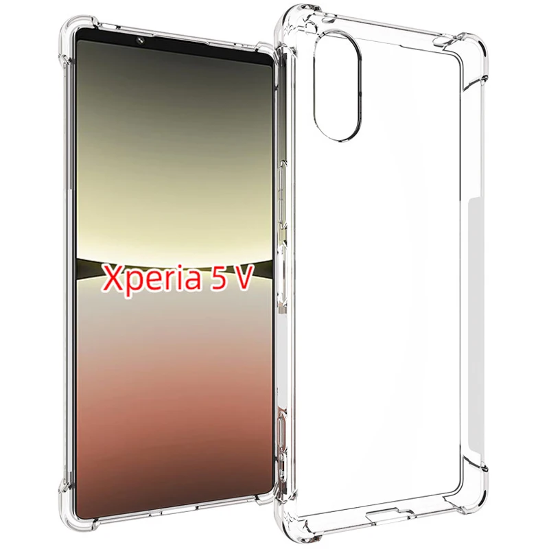 For Sony Xperia 5 V XQ-DE54 XQ-DE72 Case Air Cushion Shockproof Clear Airbag Silicone TPU Back Cover Case for Sony Xperia 5 V 5V