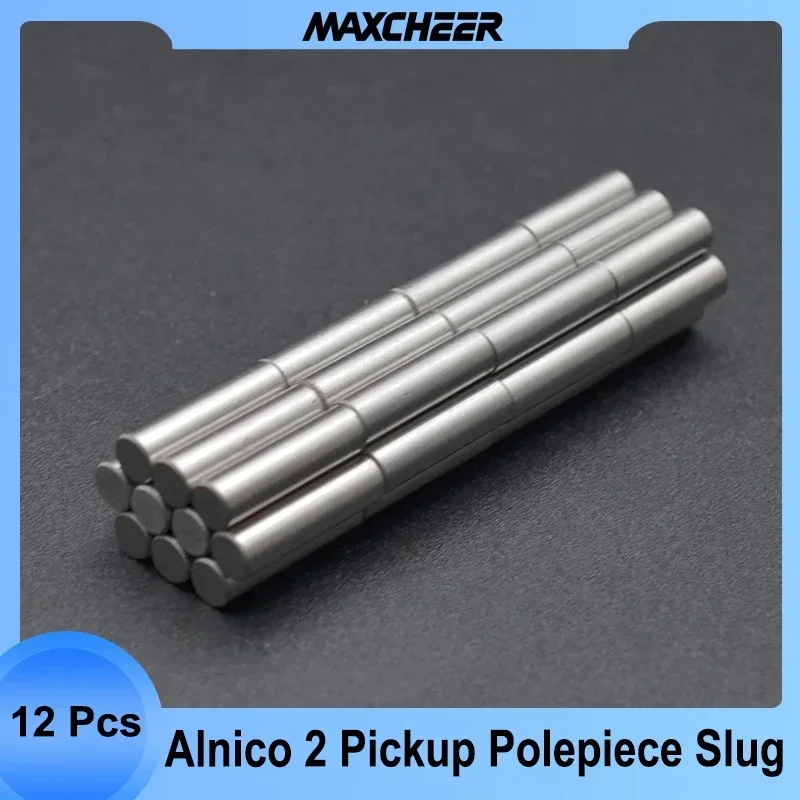 12 Uds Alnico 2 Polepiece Slug D5x15/16/17/17/17,5/18,5mm pastilla de bajo para guitarra eléctrica pastilla de slug imán Slug varillas