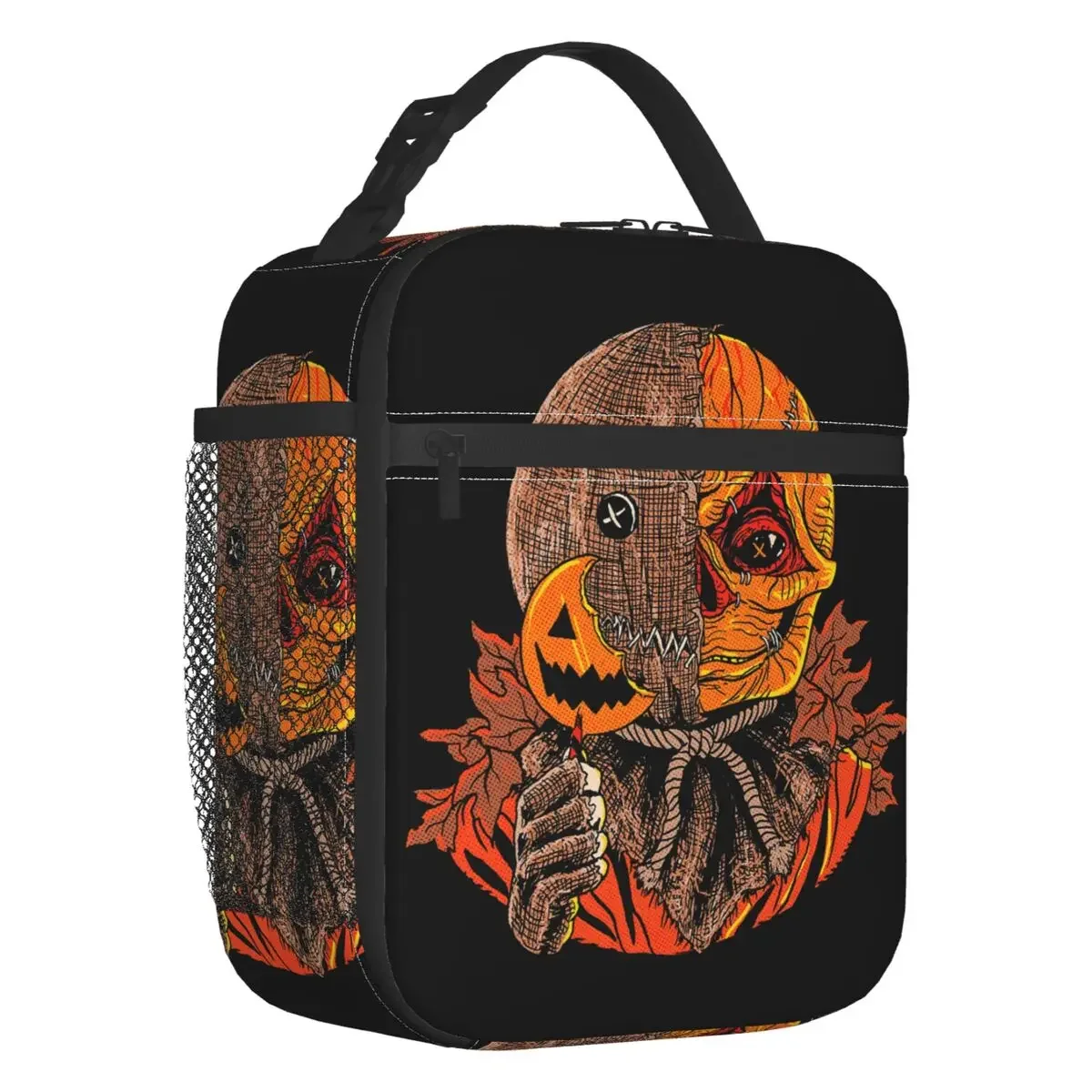 Halloween Spooky Movie Trick R Treat Sam Pumpkin Insulated Lunch Bag for Outdoor Picnic Resuable Cooler Thermal Lunch Box Women