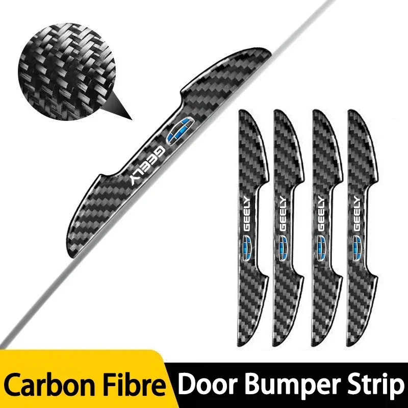 4pcs Carbon Fiber Car Door Protector Stickers Vehicle Exterior Trim Decals for Geely Emgrand EC7 EC8 CK2 CK3 GL GS EX7