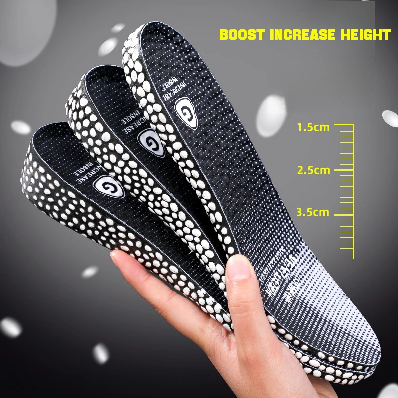 1.5cm/2.5cm/3.5cm Growing Sole Height Increase Insoles Templates Men Women Shock Absorption Boost Shoes Insole for Feet 1Pair