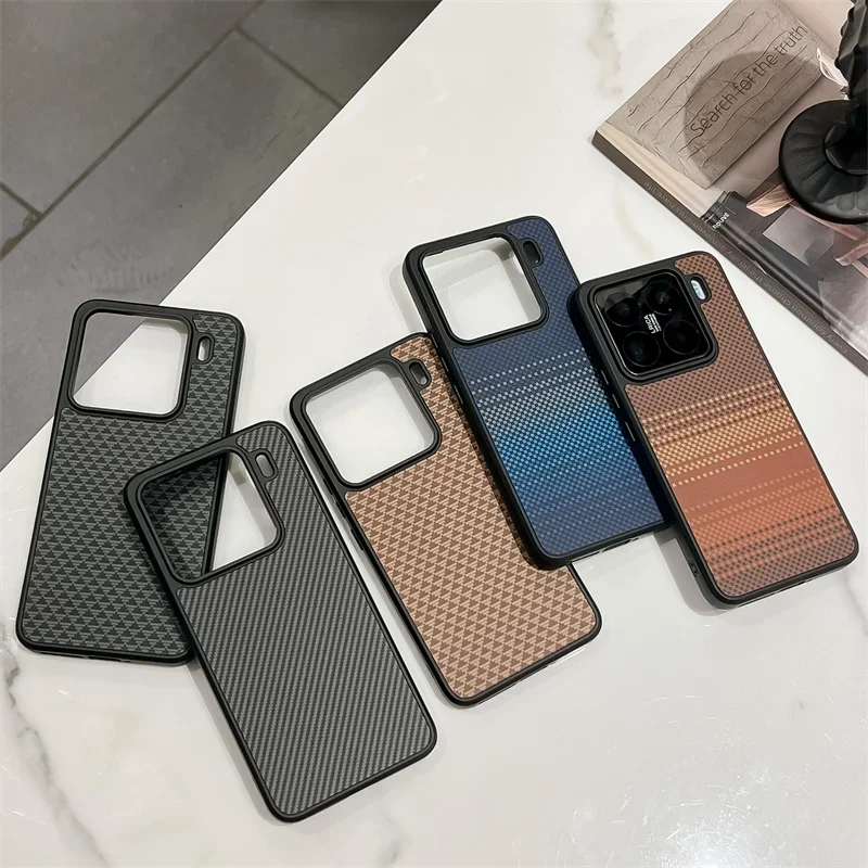 2025 clássicos negócios de fibra carbono carregamento sem fio magnético para magsafe caso para xiaomi mi 15 14 pro ultra capa à prova choque