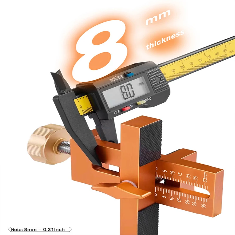 Woodworking Quick Mounting Jig for Cabinet Door, Adjustable Cupboard Door Install Fixed Fixture Metric Scale Mounting Clamp Tool