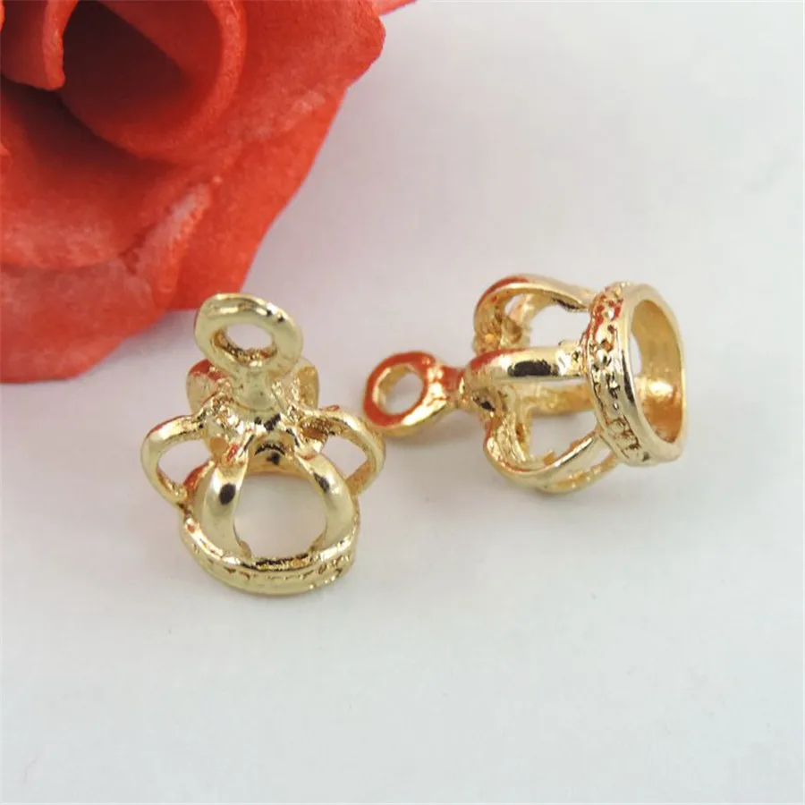 20PCS Gold Color Alloy Hollow Stereo 3D Crown Pendant Charms Jewelry Necklace Key Chain Accessory   14*9*9MM 39239