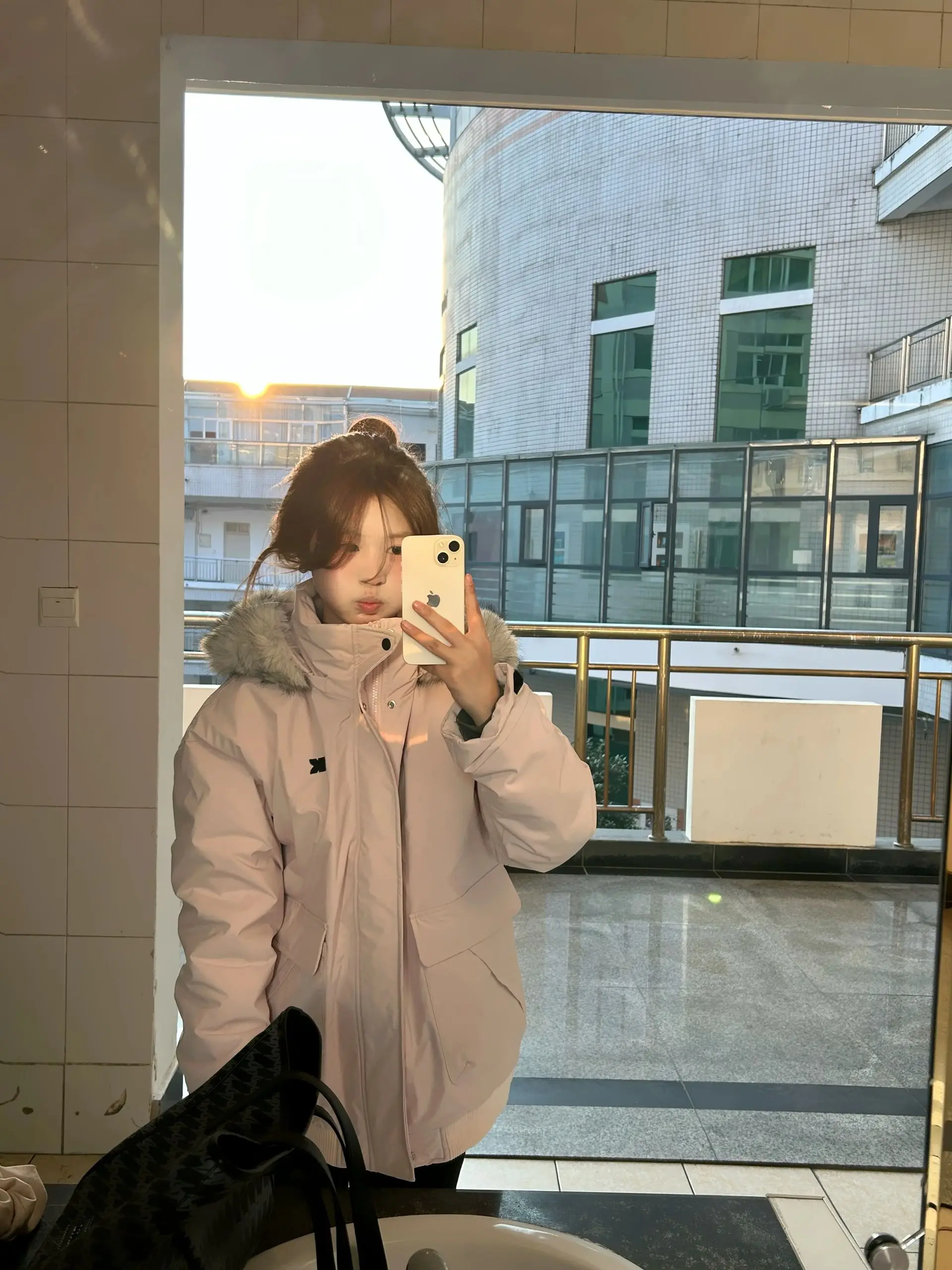 

Korean Sle Women's Long Sve Cotton Jaet Warm Fufu Loose Coat Fur Collar Commute Sle Zipper Closure Thiened Winter ...