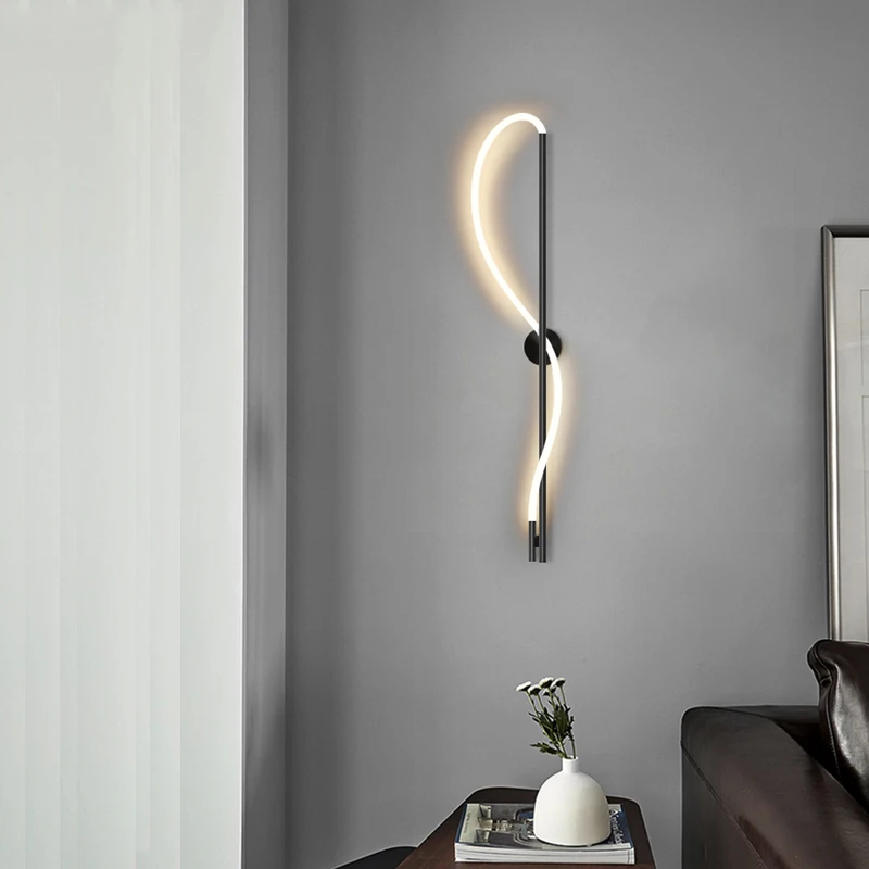 Led Minimalisme Music Notes Zwart Wit Wandlamp Wandlamp Wandlamp Muur Decor Arandela Externa Voor Gang Slaapkamer