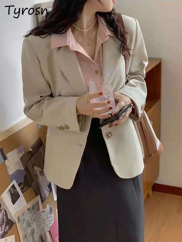 4 Colors Preppy Style Women Blazers Gentle Baggy Students Temperament Spring Autumn Korean Fashion Clothing Outerwear All-match