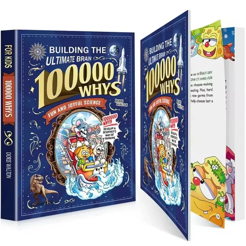 

100000 Whys: Building the Ultimate Brain for Kids English Version Fun Science Cartoon Book Children's Early Education STEM Learn