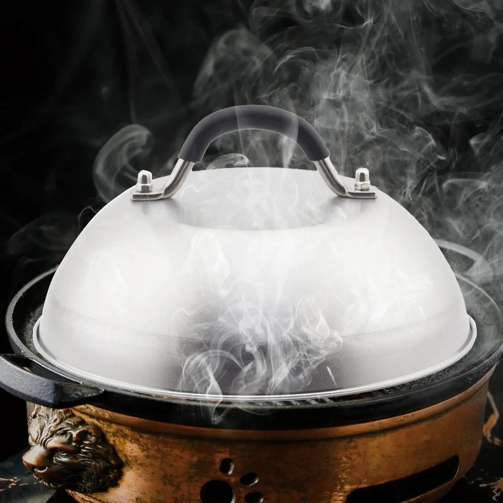 

Basting Cover Dome Lids for Griddle Burger Basting Cover Heat-Resistant Round Flat Top Grill Steaming Lid for Cooking Steak