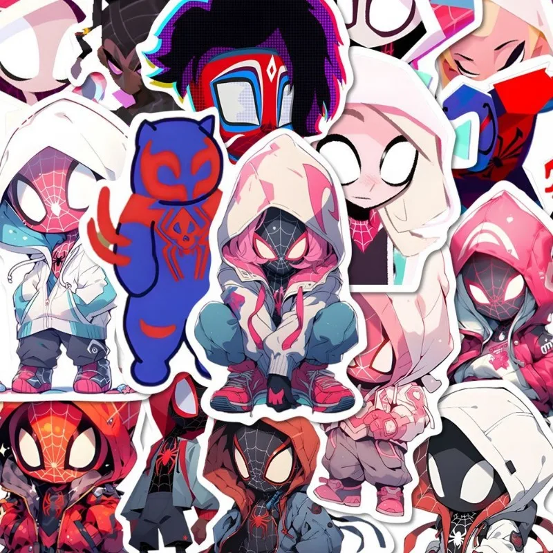 50pcs Spider-Man Parallel Universe Miles Gwen Peripheral Personality Creative Room Decoration Waterproof Sticker Holiday Gift