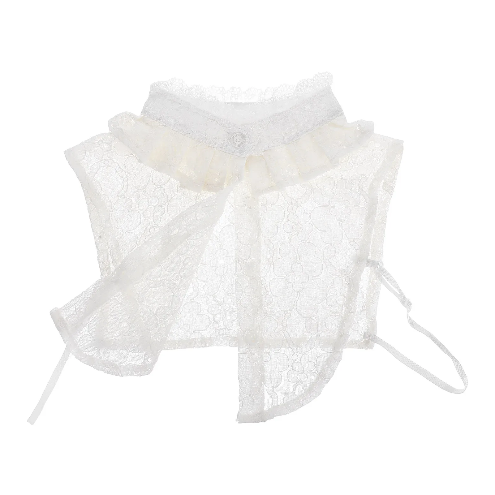 

Women Lace Fake Collar White Shirt Detachable False Standing Collar Blouse Decoration for Party Wedding Office