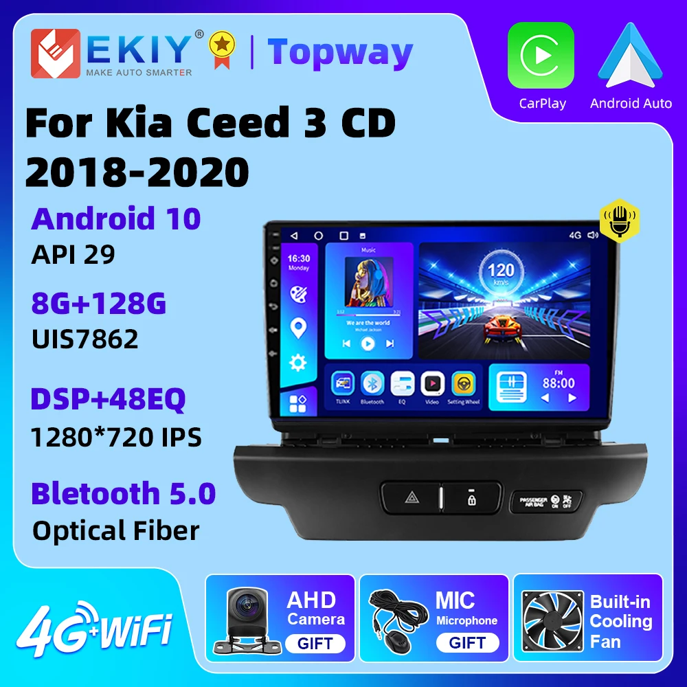 

EKIY Автомагнитола для Kia Ceed 3 CD 2018 - 2020 Android Авто Carplay DSP RDS GPS навигация 4G WiFi BT без DVD-плеера