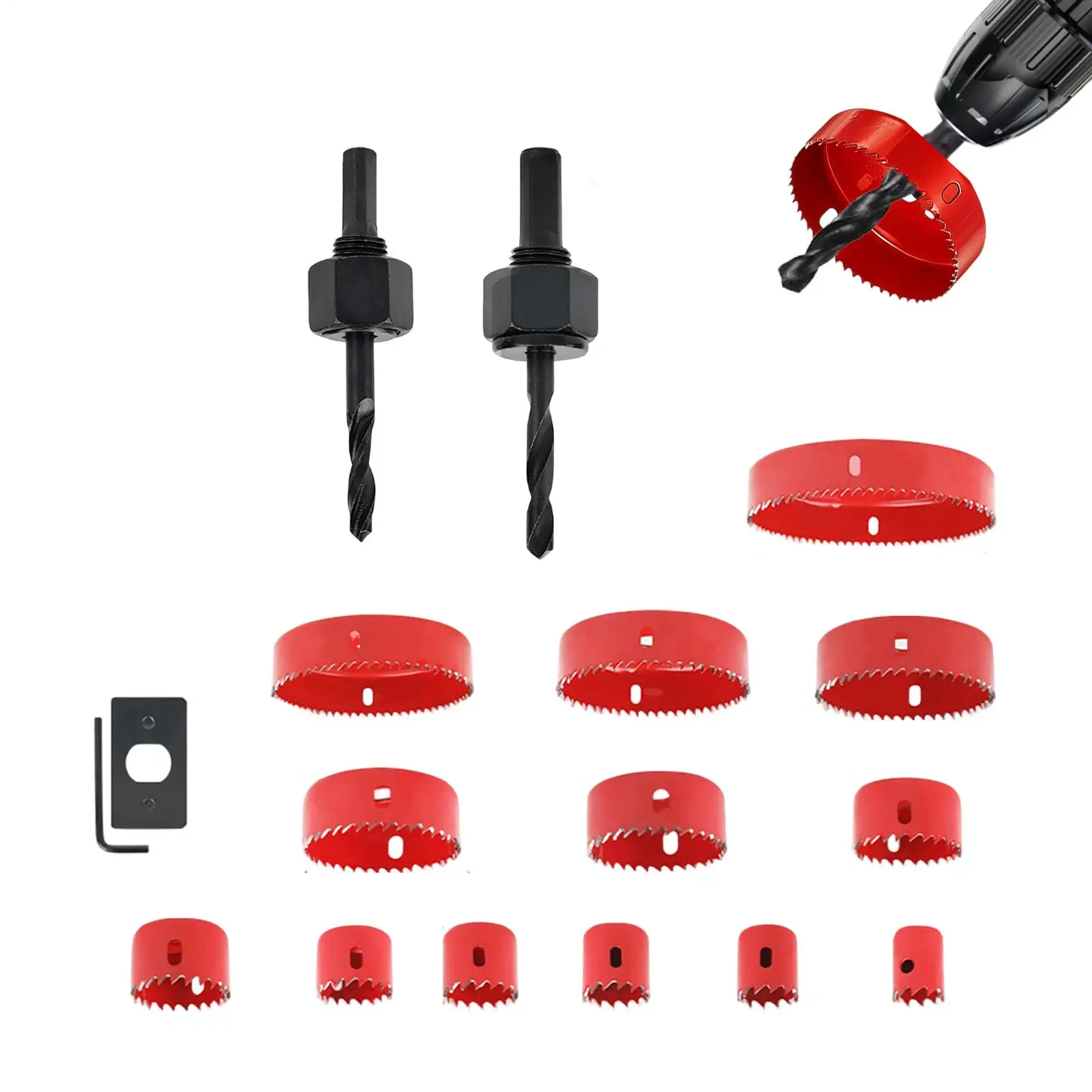 

Набор коронок для сверления отверстий, 13 предметов, для мягкой древесины, фанеры, ПВХ, для мастерских, строительства и домашнего ремонта