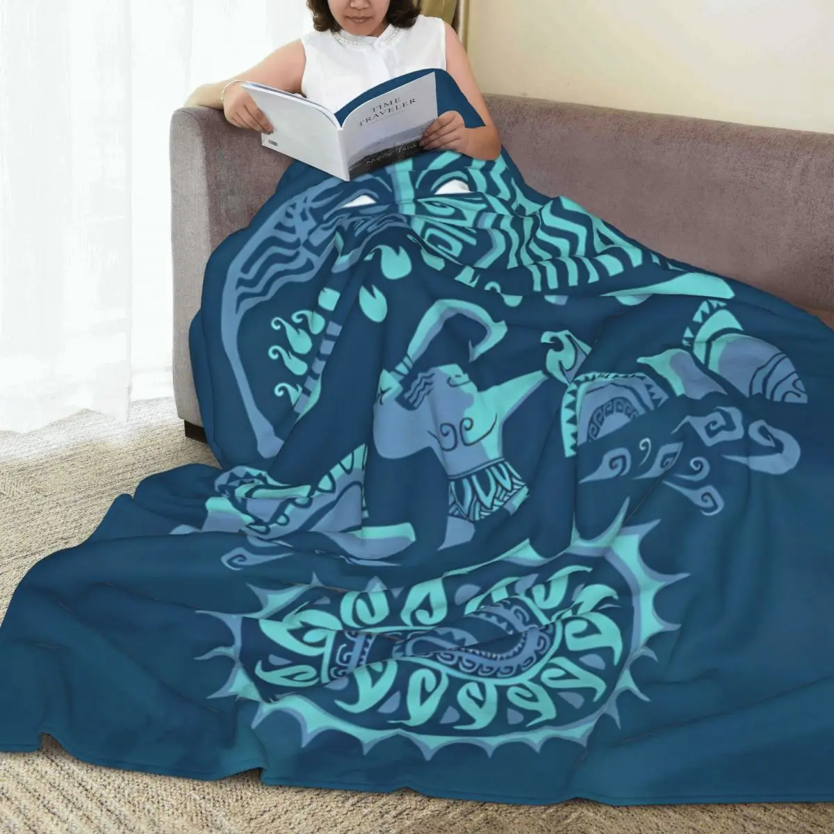 Moana Maui Style Blanket Warm Pattern Plush Throw Blanket For Living Room Travel Flannel Bedspread Bed Cover