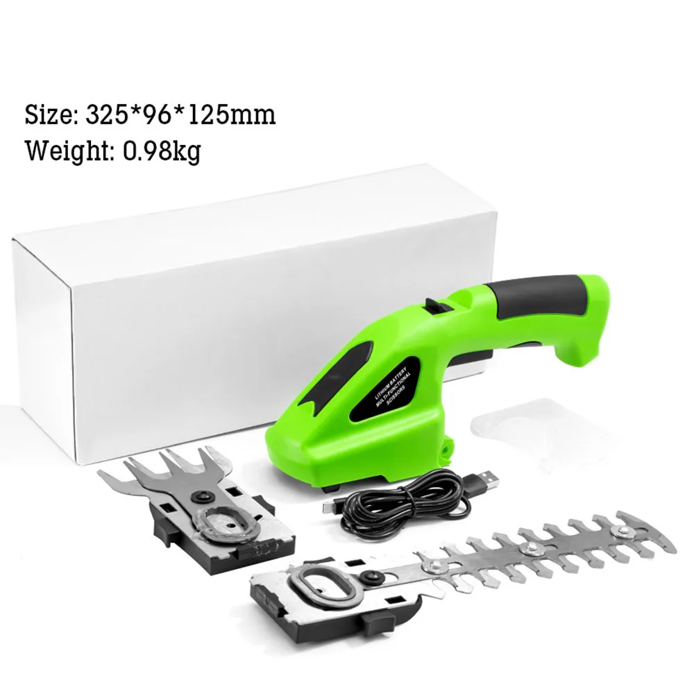 2 in 1 Cordless Electric Hedge Trimmer Rechargeable Electric Grass Trimmer Weeding Pruning Saw Shrub Shear Garden Pruning Shears