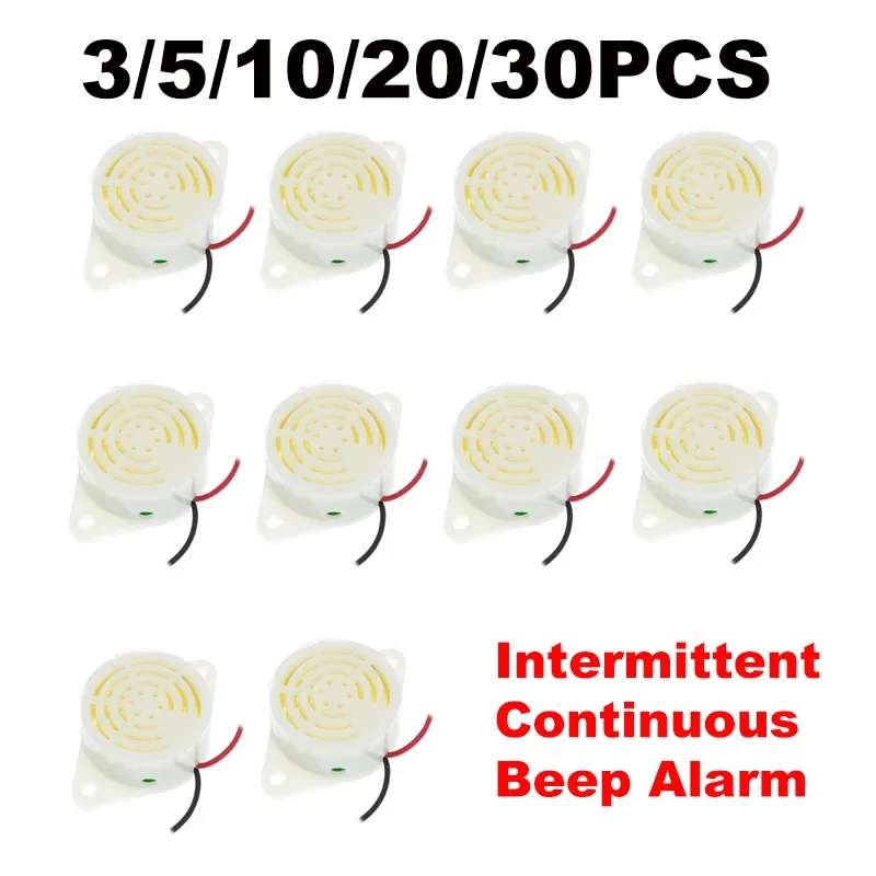 3/5/10/20/30PCS 95DB Alarm High-decibel 3-24V 12V Electronic Buzzer Beep Alarm Intermittent Continuous Beep for Arduino SFM-27