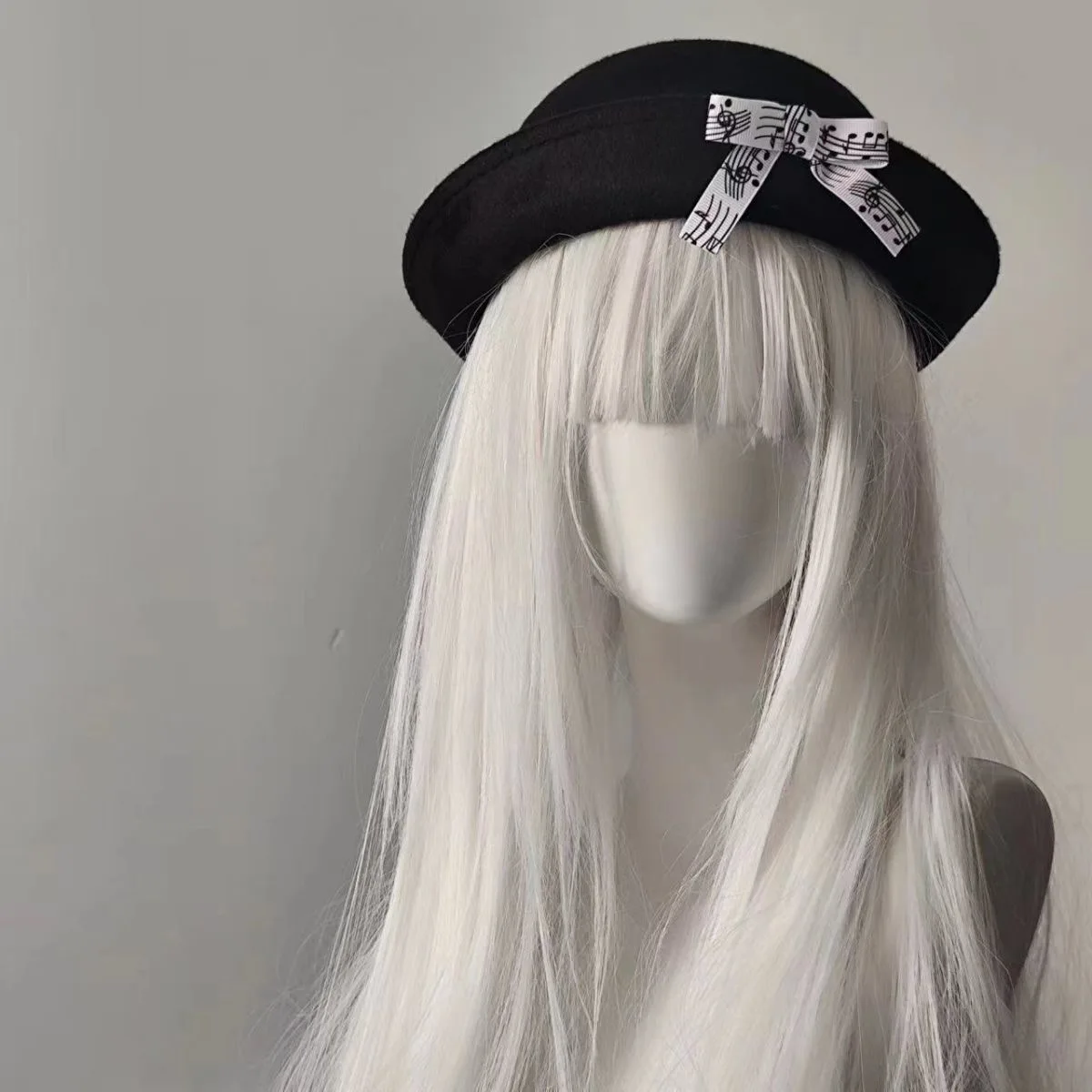 Retro Original subcultura japonesa personal de cinco líneas nota musical arco sombrero de copa dulce lindo cúpula gorra volteada