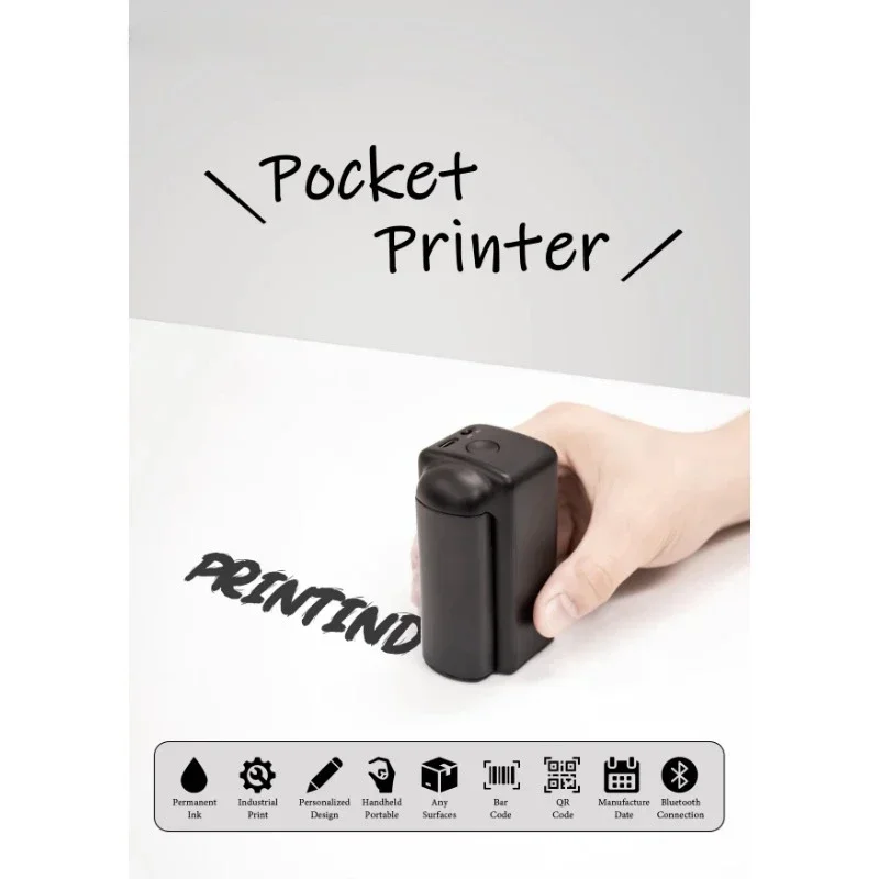 Hot selling Portable Printer Print Ind Pocket Mini inkjet Printers with Permanent Ink Cartridge Bluetooth Connection