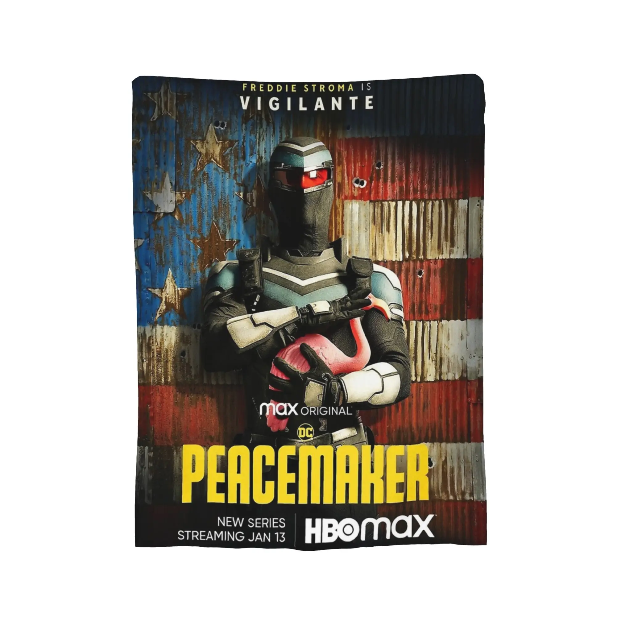 ملصق Vigilante Peacemaker بطانية الصوف الجدة لينة رمي بطانية لتغطية كرسي أريكة الصيف #2