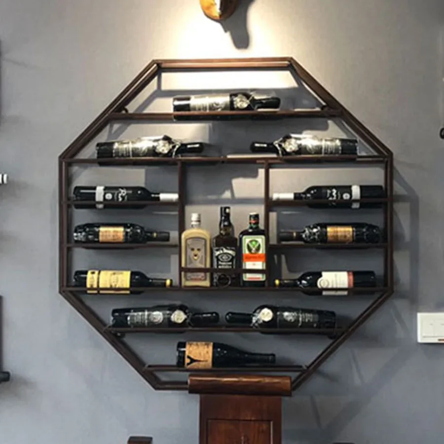 Estante nórdico para vino, colgante en miniatura, montaje en pared Vintage, organizador de almacenamiento de licores, gabinete de vino, cocina, muebles de Club