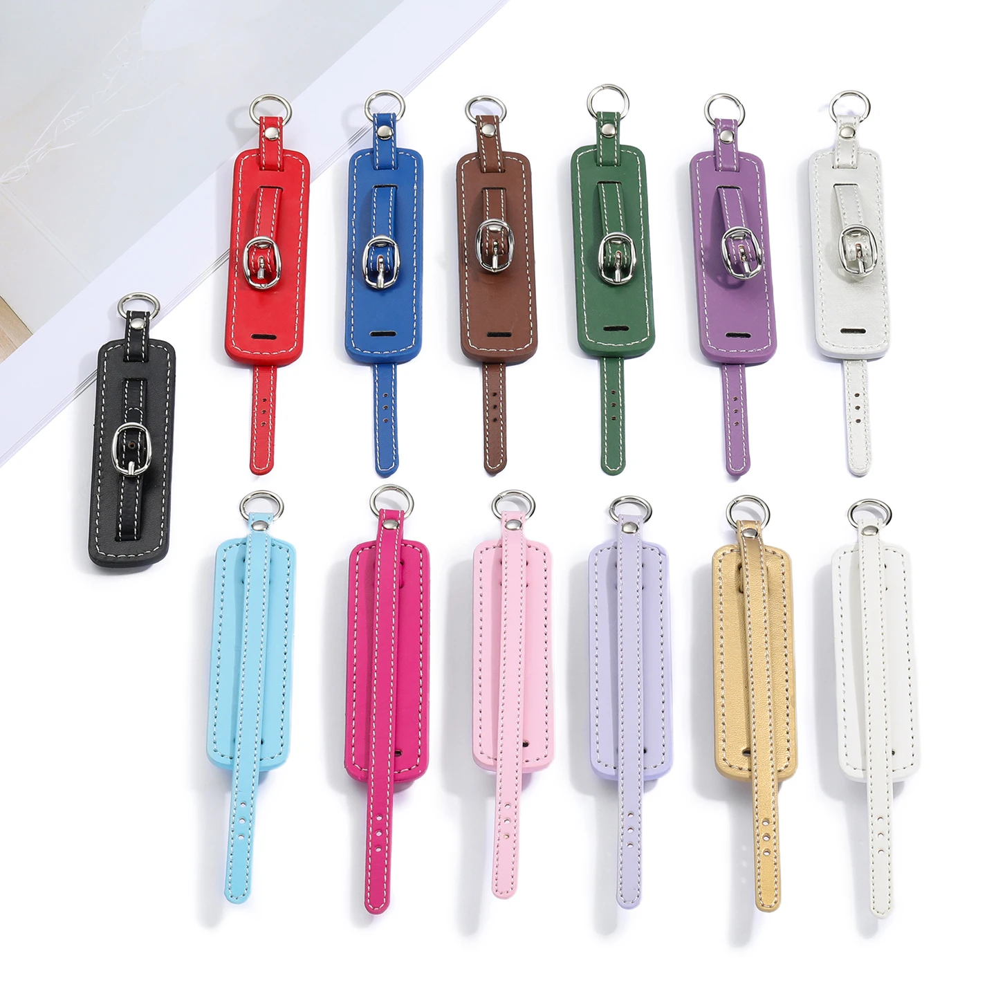 1PC PU Leather Key Chain DIY Bag Pendant KeyChain For Jewelry Making Supplies