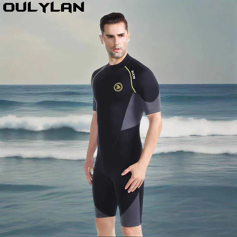 

Oulylan 1.5mm Premium Neoprene Back Zip Shorty Dive Skin Man Spearfishing Snorkeling Surfing Scuba Diving Suits Wetsuits