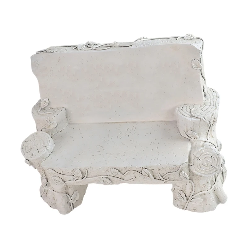 92MF Statue in Polyresin with Tree Form, Texture, Scrollwork Relief, and Weathered Finish for Home Accent Display