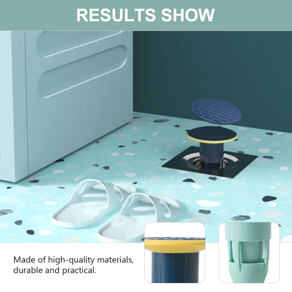 

2pcs Odor-Proof Floor Drain Covers Durable Seal Core For Kitchen Bathroom Toilets Reusable Water Pipe Drainage Cover Long