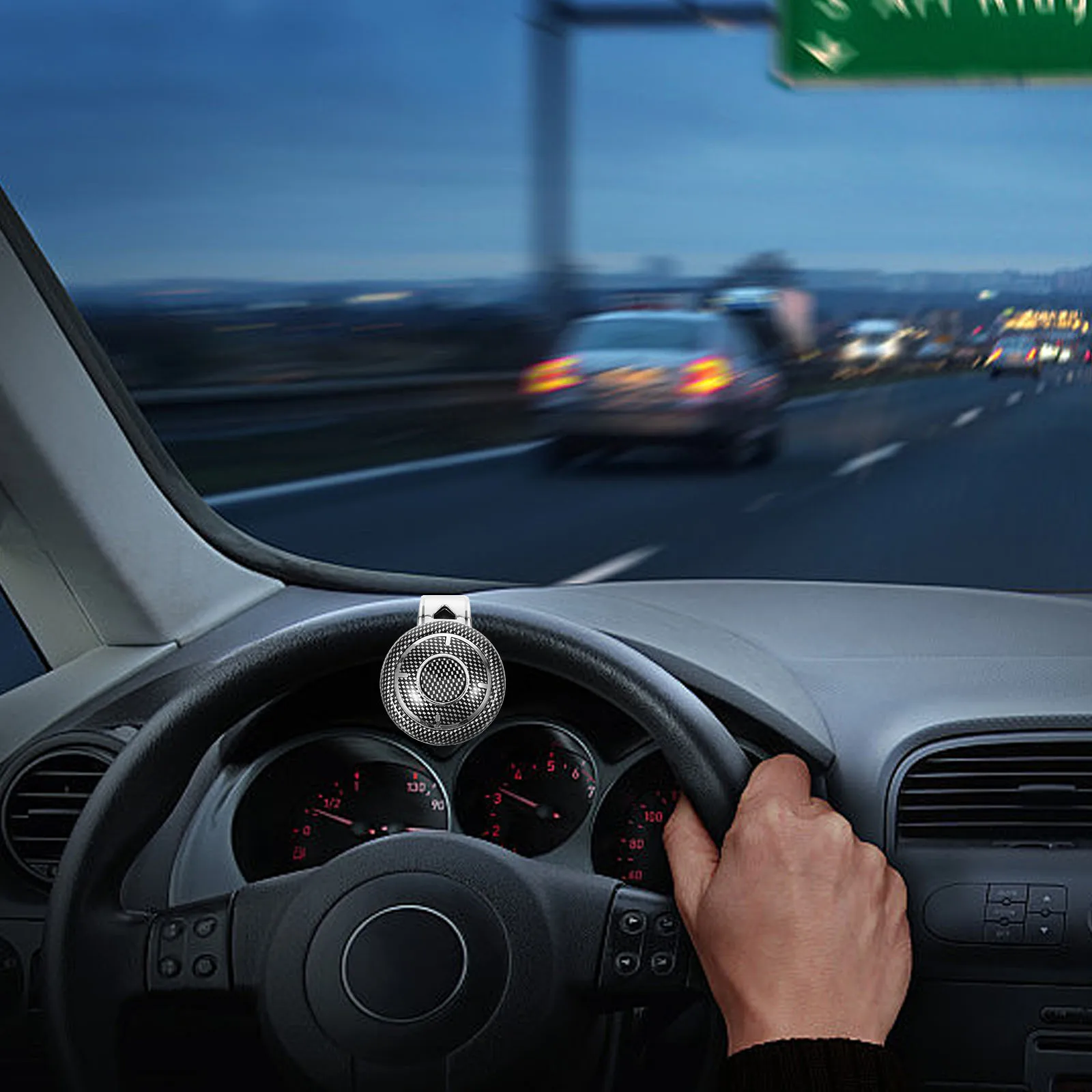 

Steering Wheel Booster Ball Knob Foldable Carbon Fiber Labor Smooth Rotation Car Accessory Steering Wheel Ball