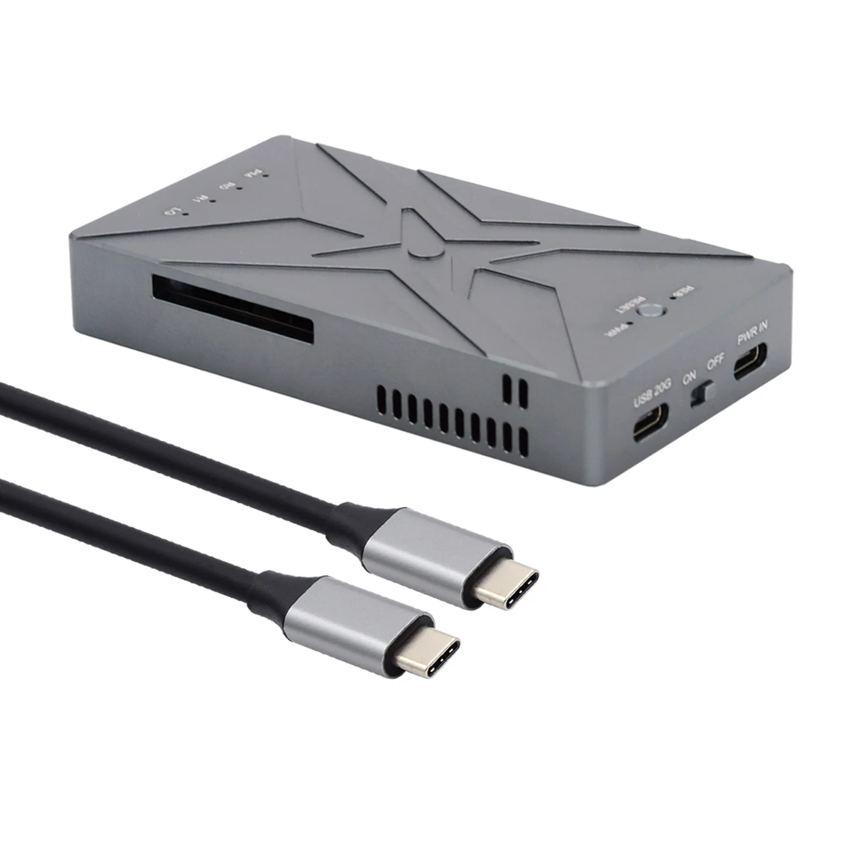 USB-C Type-C Raid0 Raid1 JBOD Big to Dual NVME M.2 NGFF M-Key Enclosure 20Gbps with Fan Raid0 Hyper Adapter