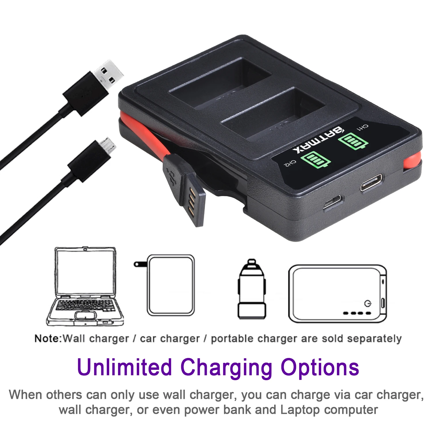 EN-EL20 EN EL20 EN-EL20a Battery + LED Dual USB Charger for Nikon Coolpix P1000, 1 j1, 1 J2, 1 J3, 1 S1, 1 V3, A, A 1, AW1