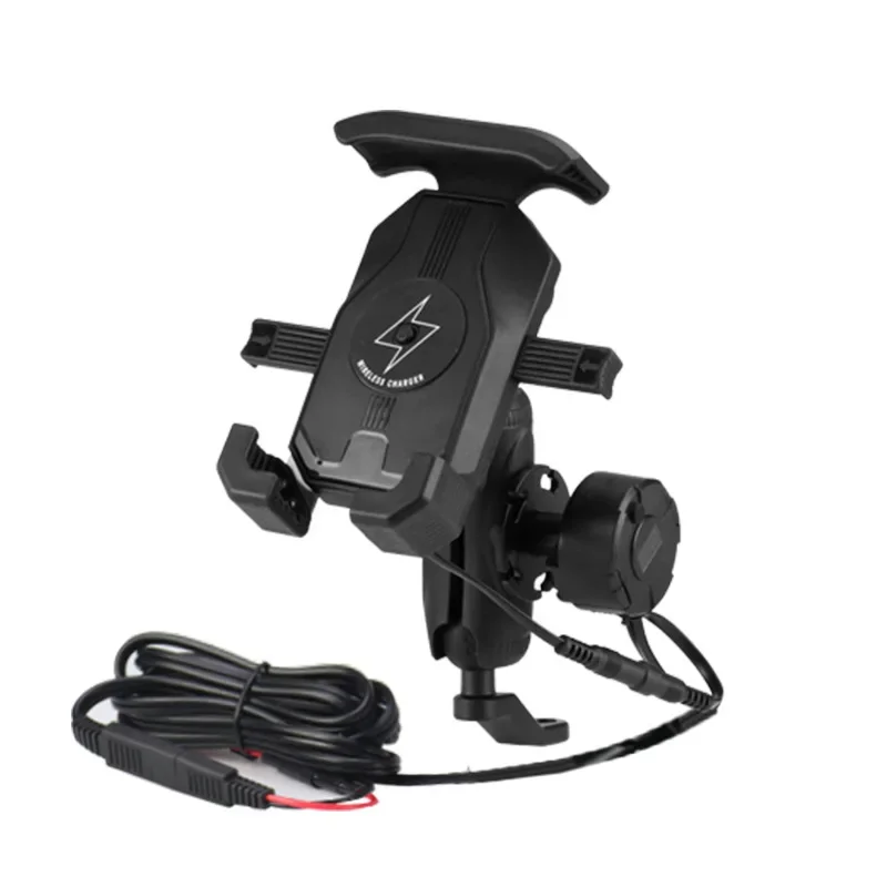 

Motorcycle Shock-absorbing 15W Wireless Charging Phone Holder Rotatable Shock-absorbing Navigation Bracket