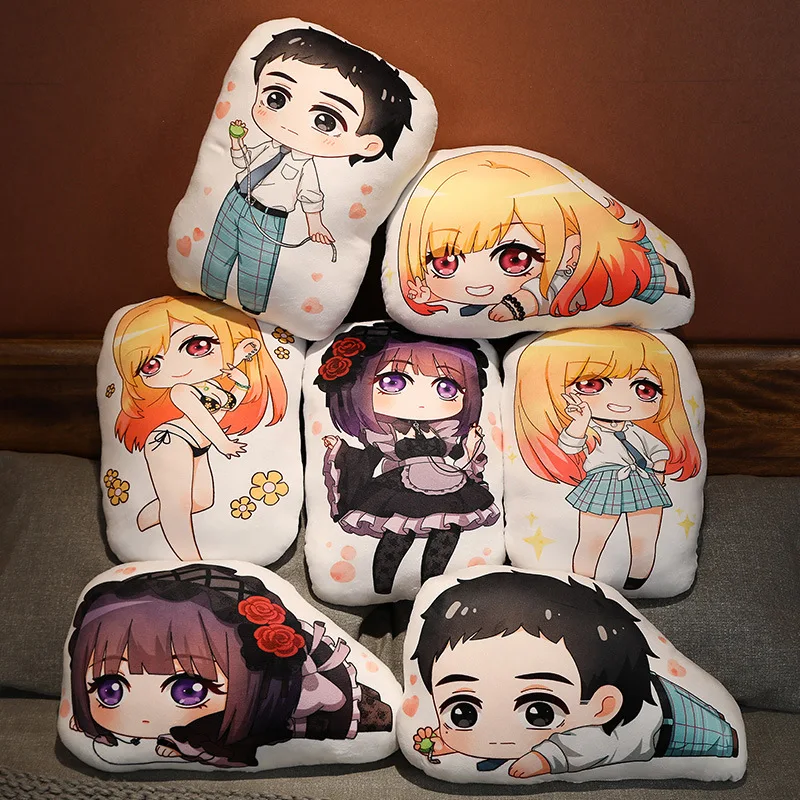 

35cm Kawaii Anime My Dress Up Darling Series Q Version Pillow Cartoon Character Kitagawa Marin Creativity Printing Back Cushion