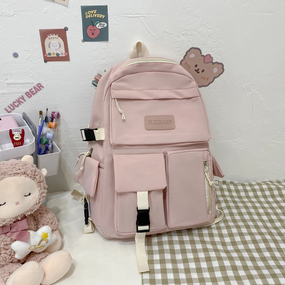 Backpacks Large Capacity Canvas School Rucksack Preppy Style Students Casual Schoolbag Korean Contrast Color Travel Knapsack