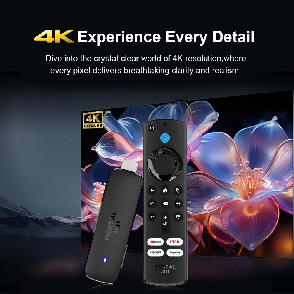 2025 Terbaik Android 14.0 Smart Android TV Stick Mortal Q8 AllwinnerH313 Mendukung Dolby 4K Pabrik Harga Termurah Mini TV Stick
