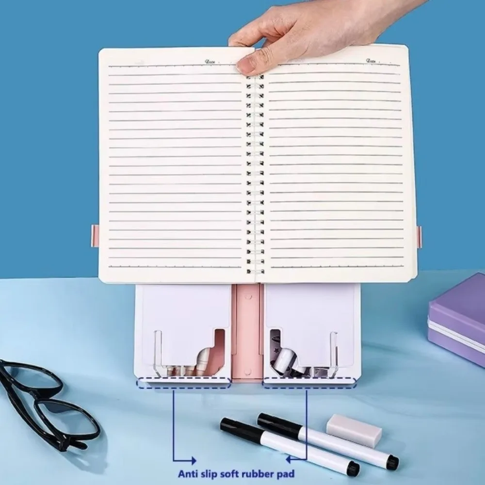 Multifunctional Reading Stand Pencil Case Large Capacity Adjustable Angles Bookshelf Pencil Case Portable Foldable