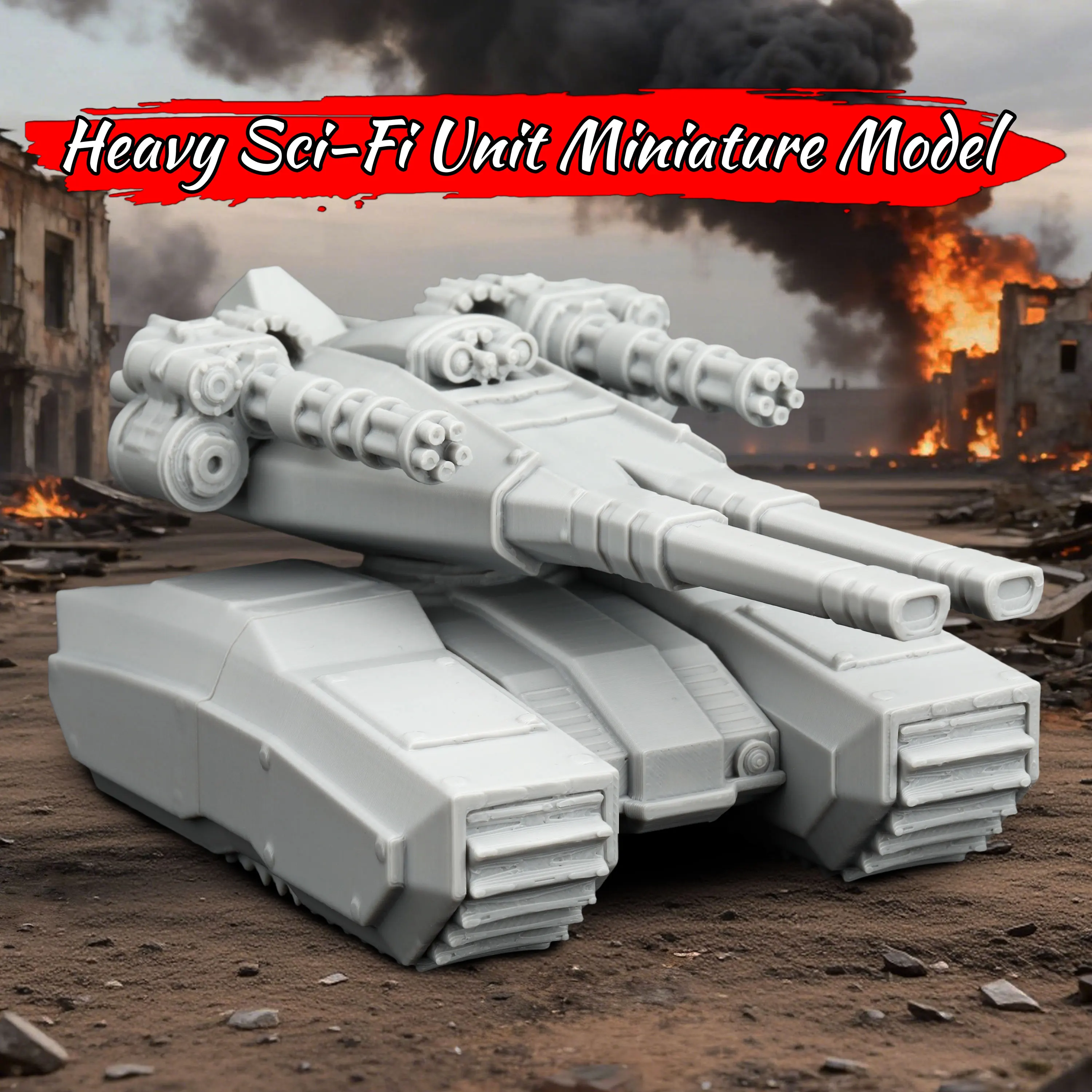 Heavy Sci-Fi Unit Miniature Set - Modular Support Vehicle Model for Tabletop Roleplay Games, Easy Assembly Display & Collection
