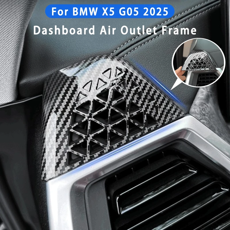 

For BMW X5 X6 X7 G05 G06 G07 2023-2025 Carbon Fiber Car Dashboard Side Air Conditioner Outlet Vent Frame Cover Trim Accessories