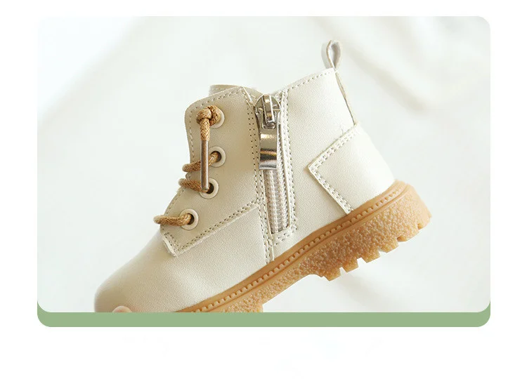 Neue Frühling/Herbst Baby Stiefel Leder Britischen Stil Jungen Mode Stiefel Gummi Sohle Zip Seite Kleinkind Mädchen Stiefeletten 15-25 – Detail 3